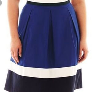 Liz Claiborne A-Line Color Block Skirt